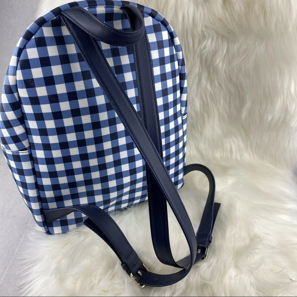 KATE SPADE HYDE LANE GINGHAM LEATHER BACKPACK HARTLEY